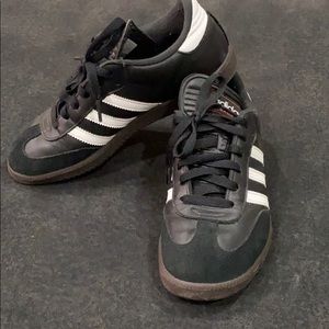 Black with white stripes Adidas Samba Sneakers